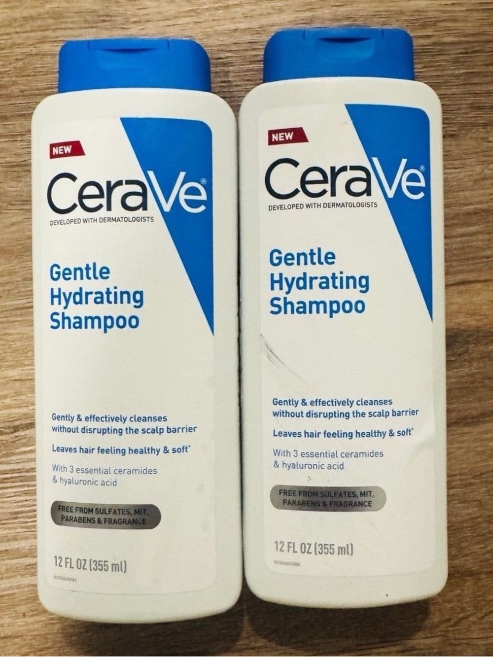 2 bottles of CeraVe Gentle Hydrating Shampoo